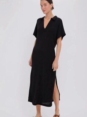 Tuckernuck Pomander Place Black Knit Maren Polo Dress NWT
